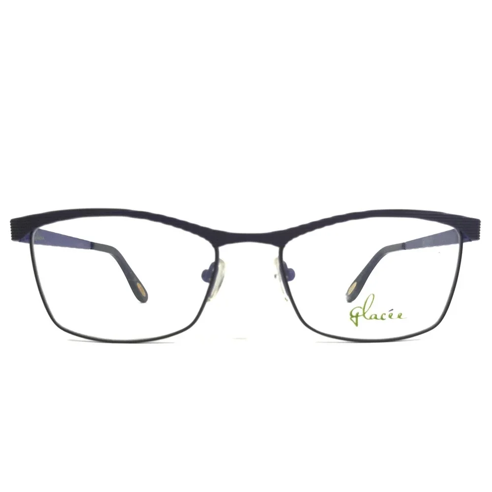 Glacee Eyeglasses Frames MOD 6761 C3 Matte Purple Ribbed Cat Eye 52-17-135